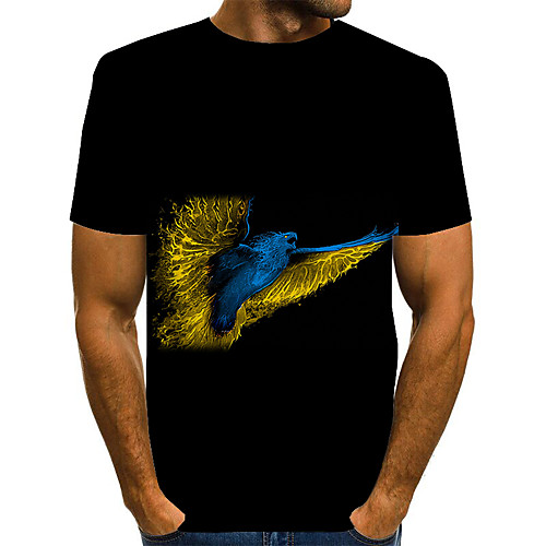 

Men's EU / US Size 3D Graphic T-shirt Basic Daily Round Neck Rainbow / Short Sleeve