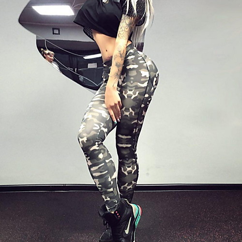 

Women's Basic Legging - Geometric, Print Mid Waist Gray S M L