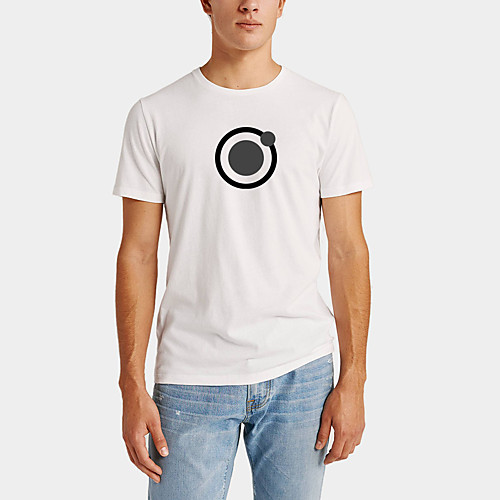 

Men's Daily Sports Business / Basic T-shirt - Graphic / Solid Colored Black & White, Print Black