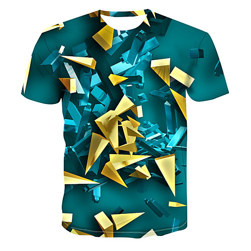 

Men's Club Weekend Street chic / Punk & Gothic T-shirt - 3D / Abstract / Graphic Print Army Green