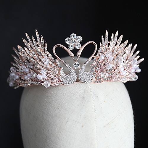 

Women's Tiaras For Wedding Party Evening Prom Festival Art Deco Alloy Blushing Pink 1pc