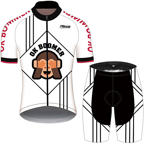 

21Grams Men's Short Sleeve Cycling Jersey with Shorts Black / Yellow Black / Blue Novelty Bike Clothing Suit UV Resistant Breathable 3D Pad Quick Dry Sweat-wicking Sports Solid Color Mountain Bike
