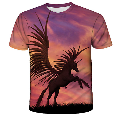 

Men's Daily Holiday Street chic / Exaggerated T-shirt - 3D / Tie Dye / Animal Print Black