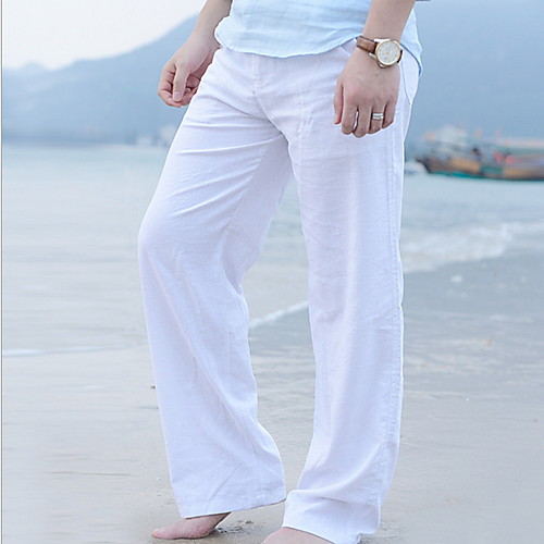 

Stay Cation Men's Basic Chinos Linen Pants - Solid Colored Black White Army Green US34 / UK34 / EU42 US36 / UK36 / EU44 US40 / UK40 / EU48 /