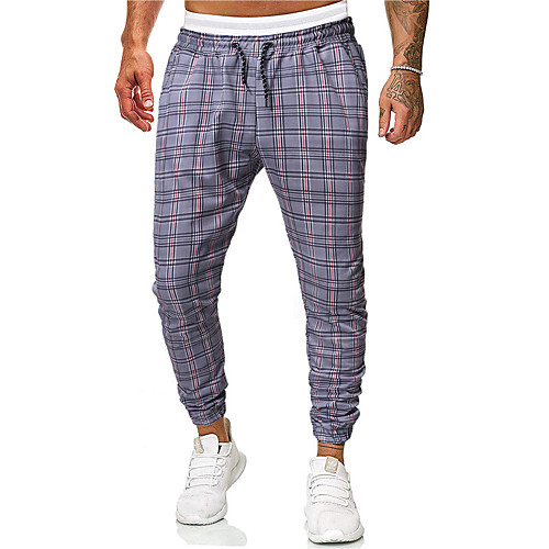 

Men's Sporty Jogger Pants - Plaid Stripe Light gray US32 / UK32 / EU40 US34 / UK34 / EU42 US36 / UK36 / EU44