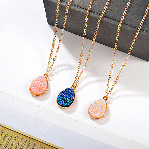 

Women's Pendant Necklace Necklace Friends European Romantic Casual / Sporty Sweet Chrome White Blushing Pink Blue 50 cm Necklace Jewelry 1pc For Street Festival