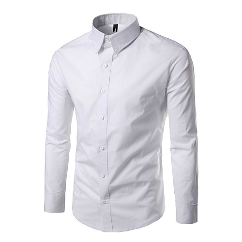 

Men's Daily Work Business / Basic Shirt - Solid Colored Black