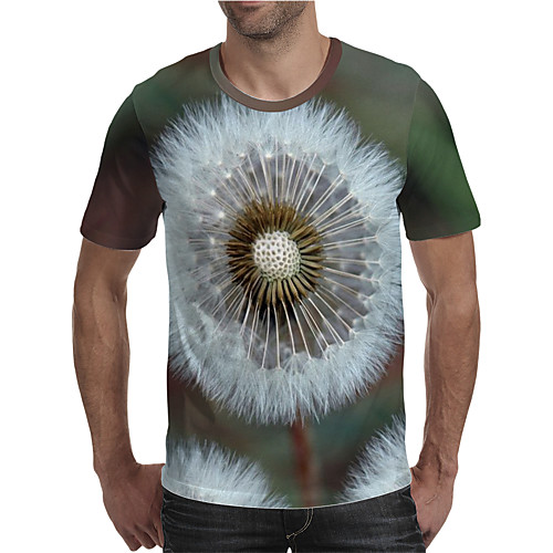 

Men's Holiday Going out Street chic / Exaggerated T-shirt - Geometric / Color Block / 3D Print Rainbow