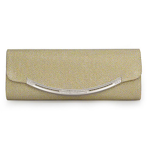 

Women's Crystals / Chain Polyester Evening Bag Solid Color Champagne / Gold / Silver