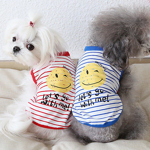 

Dog Costume Vest Dog Clothes Breathable Red Blue Costume Beagle Bichon Frise Chihuahua Cotton Stripes Quotes & Sayings Casual / Sporty Cute XS S M L XL