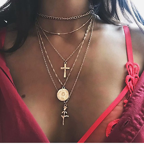 

Women's Necklace Friends European Romantic Casual / Sporty Sweet Chrome Gold 60 cm Necklace Jewelry 1pc For Street Festival