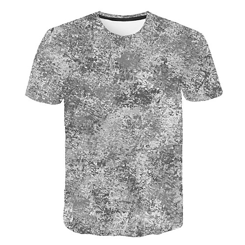 

Men's Daily Sports Basic / Exaggerated T-shirt - Color Block / 3D / Camo / Camouflage Print Rainbow