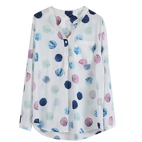 

Women's Daily Shirt - Polka Dot White