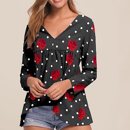 

Women's Daily Blouse - Polka Dot / Geometric Black