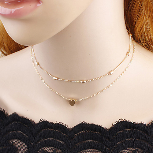 

Women's Necklace Friends European Romantic Casual / Sporty Sweet Chrome Gold Silver 30 cm Necklace Jewelry 1pc For Street Festival