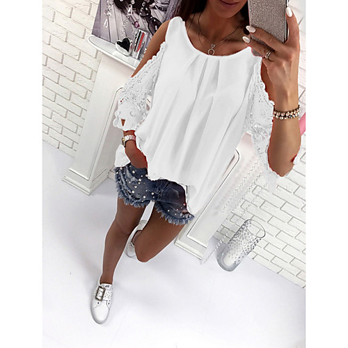 

Women's Daily T-shirt - Solid Colored Blushing Pink