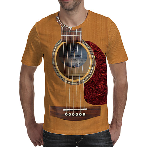 

Men's Holiday Going out Street chic / Exaggerated T-shirt - Geometric / Color Block / 3D Print Rainbow