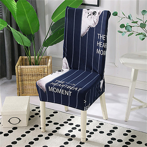 

Cartoon Pet Cat Print Very Soft Chair Cover Stretch Removable Washable Dining Room Chair Protector Slipcovers Home Decor Dining Room Seat Cover