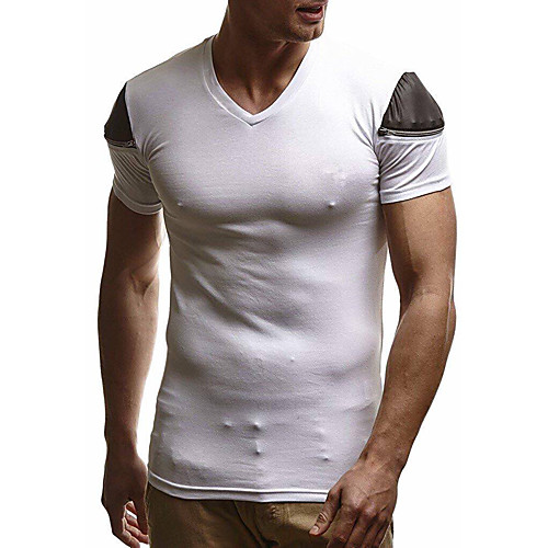 

Men's Daily Sports Basic T-shirt - Color Block White