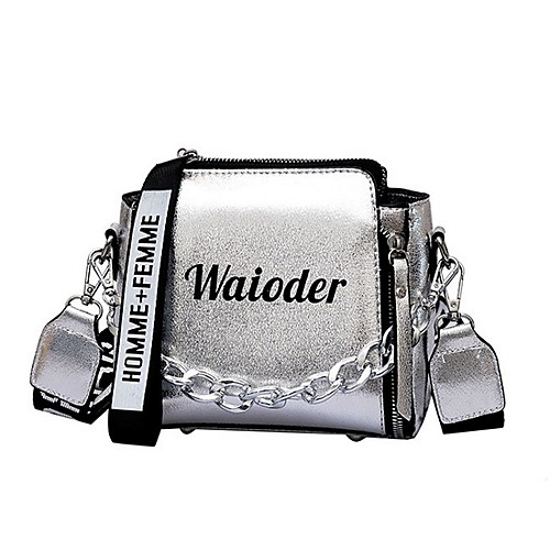 

Women's Zipper PU Crossbody Bag Solid Color Blushing Pink / Silver / Black