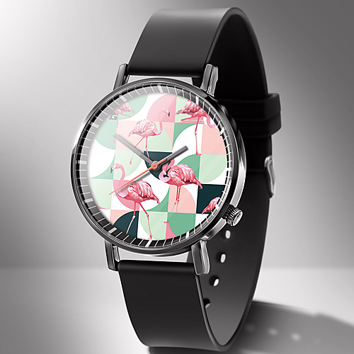

Men and Women Sport Watch Quartz Animal Pattern Rubber Black Chronograph Cute New Design Analog New Arrival Fashion - Black White Blushing Pink One Year Battery Life