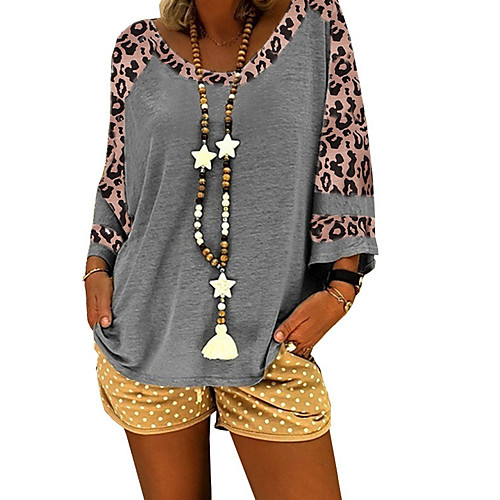 

Women's Daily T-shirt - Leopard Yellow