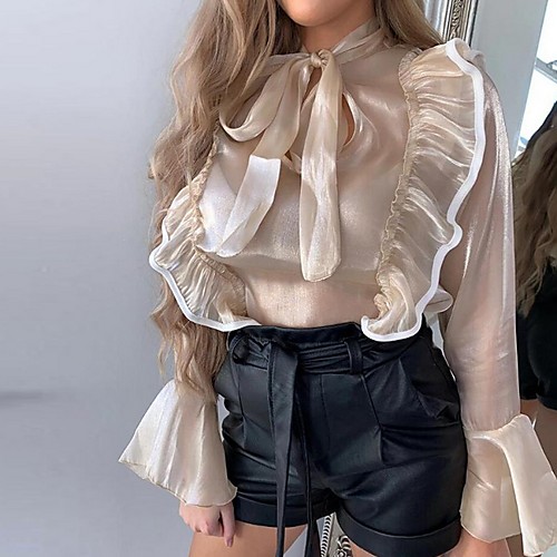 

Women's Daily Shirt - Solid Colored Beige