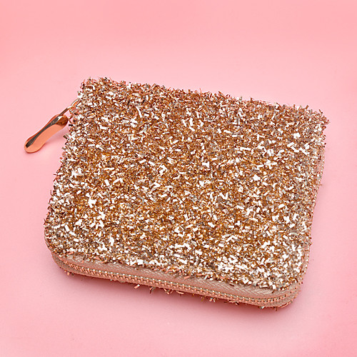 

Women's Glitter / Zipper PU Wallet Solid Color Gold / Silver / Black