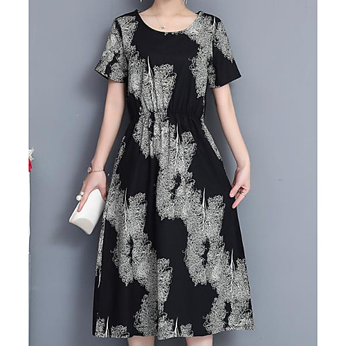 

Women's Red Black Dress Sheath Print M L