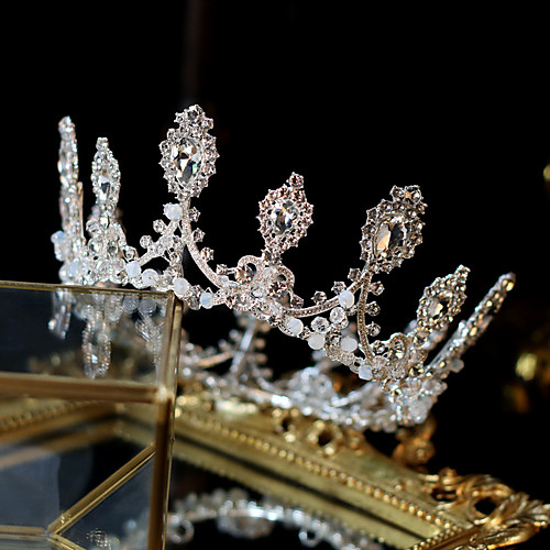 

Women's Tiaras For Wedding Party Evening Prom Festival Artisan Alloy White / Silver 1pc