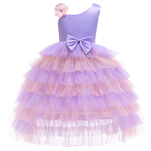 

Princess Dress Flower Girl Dress Girls' Movie Cosplay A-Line Slip Cosplay Purple / Light Blue Dress Halloween Carnival Masquerade Tulle Polyester