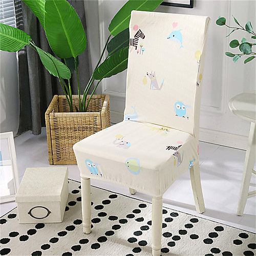 

Cartoon Animal Print Very Soft Chair Cover Stretch Removable Washable Dining Room Chair Protector Slipcovers Home Decor Dining Room Seat Cover