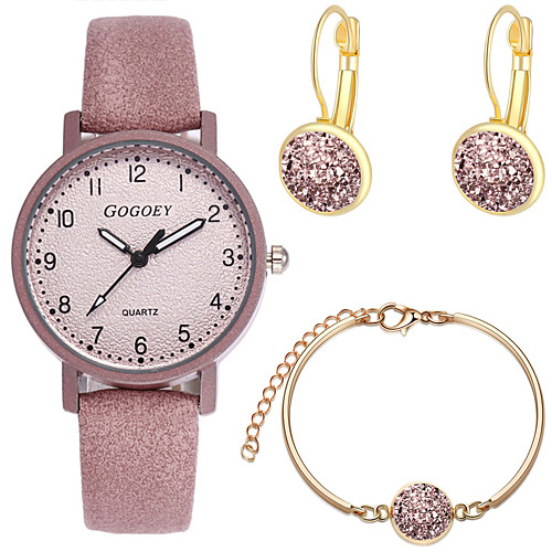 

Women's Quartz Watches New Arrival Fashion White Red Pink PU Leather Chinese Quartz Blushing Pink Red White Chronograph Cute New Design 3 Pieces Analog One Year Battery Life