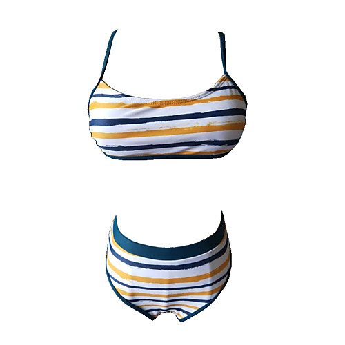 

Women's Basic Rainbow Triangle Cheeky Bikini Swimwear Swimsuit - Striped Backless S M L Rainbow