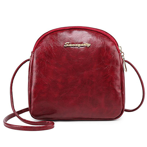 

Women's Polyester / PU Crossbody Bag Solid Color Blushing Pink / Red / Blue