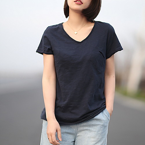 

Women's Daily T-shirt - Solid Colored Yellow
