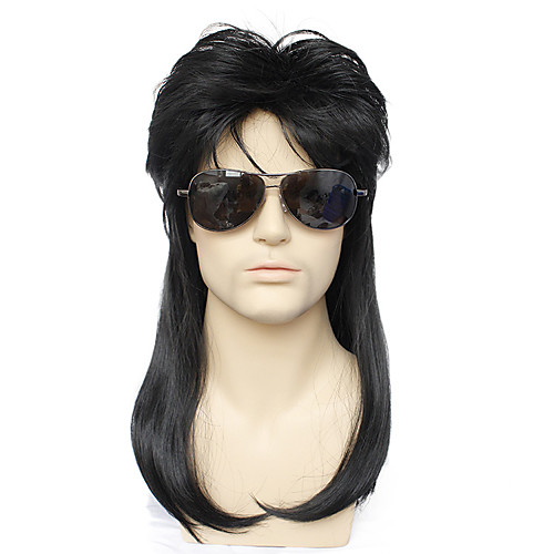 

Cosplay Hippies Rock Star Cosplay Wigs Men's Asymmetrical 19 inch Heat Resistant Fiber kinky Straight Black Black Anime