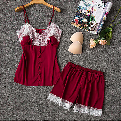 

Women's Deep V Suits Pajamas Geometric
