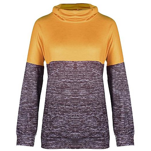 

Women's Casual Sweatshirt - Color Block Yellow S