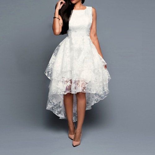 

Women's Blushing Pink White Dress A Line Floral S M