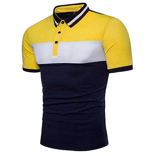 

Men's Daily Basic Polo - Color Block Yellow