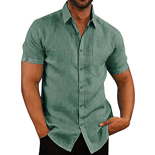 

Men's Daily Going out Basic / Elegant Shirt - Solid Colored White Black