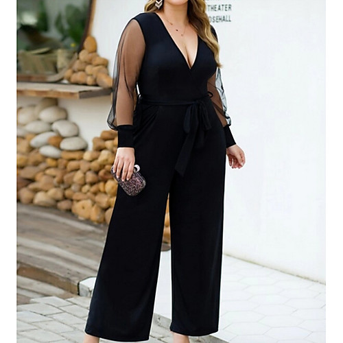 

Women's Black Jumpsuit Onesie, Solid Colored L XL XXL
