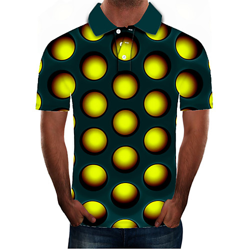 

Men's Daily Going out Street chic / Exaggerated Polo - Color Block / 3D / Graphic Black