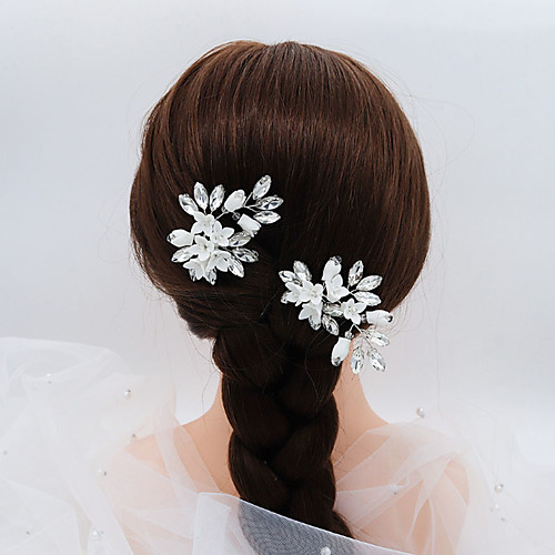 

Accent / Decorative Fashion Rhinestone Headdress with Crystals / Rhinestones 1 Piece Wedding / Special Occasion Headpiece