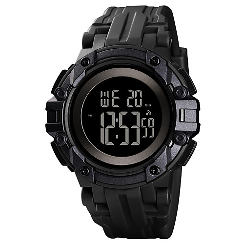 

SKMEI Men's Digital Watch Quartz Sporty Silicone Black / Green 50 m Military Calendar / date / day Chronograph Digital Outdoor Fashion - Red Green Blue One Year Battery Life