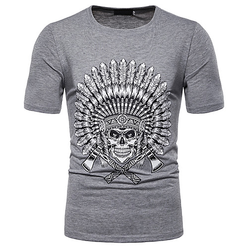 

Men's Daily Going out Basic / Elegant T-shirt - Solid Colored White