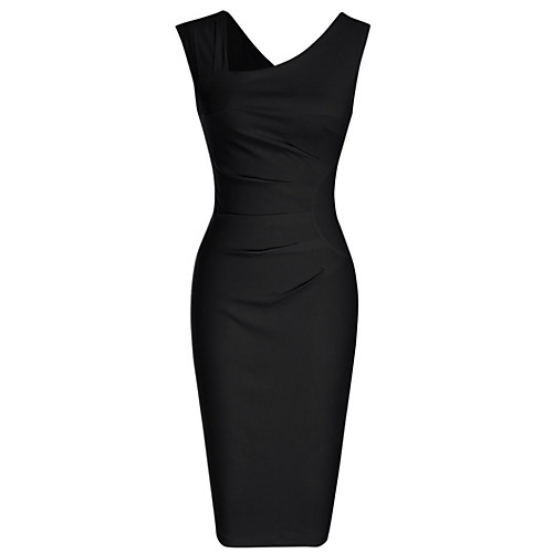 

Women's Wine Black Dress Sheath Solid Color Deep V S M