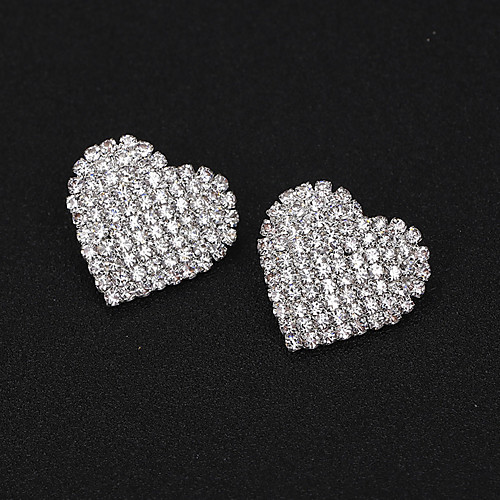 

Women's Stud Earrings Earrings Sweet Heart Simple Sweet Fashion Cute Imitation Diamond Earrings Jewelry Silver For Wedding Anniversary Engagement Gift Date 1 Pair