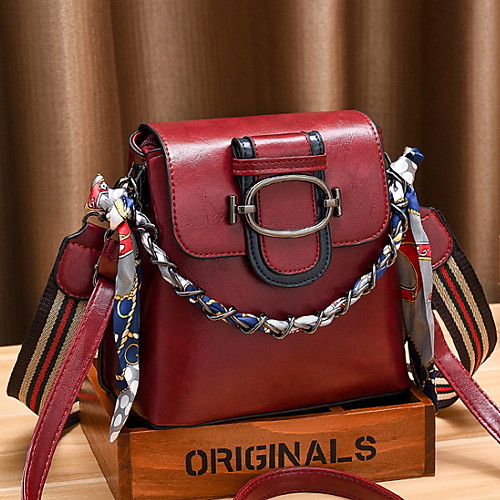 

Women's Zipper PU Crossbody Bag Solid Color Dark Brown / Army Green / Red